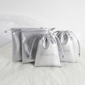 Pu Leather Jewelry Storage Bags <b>Drawstring</b> <b>Pouches</b> For Earbuds And Jewelry 8x10cm 15x20cm 10x15cm 13x18cm 9x12cm 7x9cm 12x16cm - Product Image 1