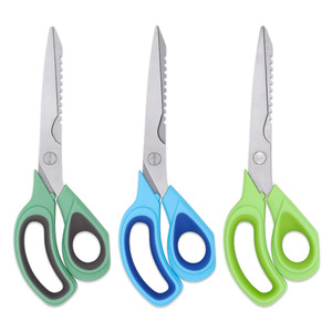 <b>Kitchen</b> <b>Scissors</b> Stainless Steel Green Handle Straight Head For Home Use - Product Image 3