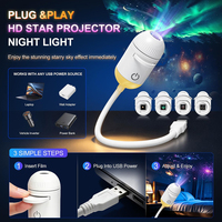 Projecteur Galaxie LED Veilleuse 2-en-1 USB à Commande Tactile Lumière Blanche Chaude Lampe Étoilée Cadeau Enfant pour Voiture