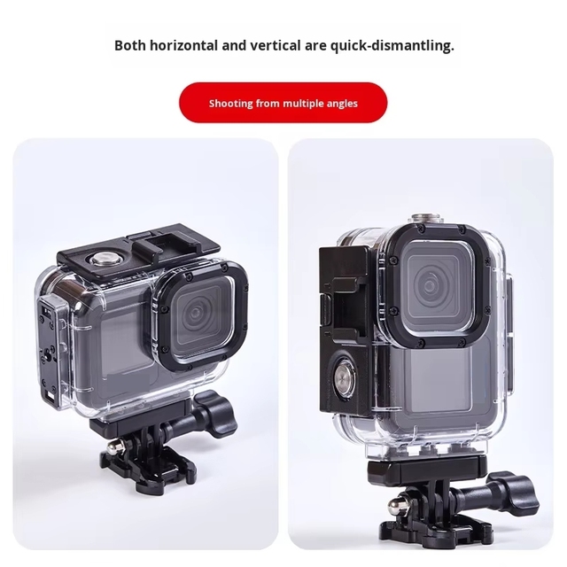 Magnet Mount 60m Underwater Protection Sports Action Camera Diving Snorkel Housing Waterproof Case for GoPro Hero 9 10 11 12 13