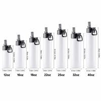 Bouteille d'eau en acier inoxydable à double paroi isolée sous vide avec poignée pour le sport, disponible en gros en tailles 12, 16, 18, 22, 25, 32 et 40 oz, idéale pour la sublimation.