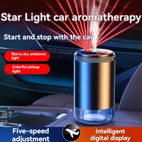 Rafraîchisseur d'air pour voiture intelligent Diffuseur d'arômes rechargeable 5 niveaux de diffuseur intelligent réglable Lumière de ramassage Ciel étoilé Sommet