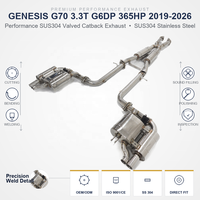 ING Spot Supply Échappement Catback à valve en SUS304 pour Genesis G70 3.3T G6DP 2019-2026 avec télécommande et embouts quadruples Vente en gros