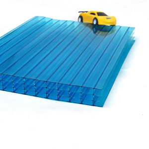 Hojas huecas de policarbonato resistentes a los rayos UV transparentes modernas Hoja de PC de doble capa de fácil instalación Policarbonato de cuatro paredes - Product Image 4