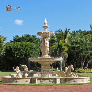 Trevi phong cách Châu Âu lớn đá tự nhiên đá cẩm thạch đài phun nước với người phụ nữ ngồi bức tượng phụ nữ xung quanh cho biệt thự vườn ngoài trời - Product Image 6