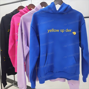 Sweat à capuche oversize en molleton 100 % coton de haute qualité 2025, motif araignée 3D pour impression en relief, manches longues, col 555 - Product Image 3