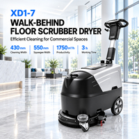 Nettoyeur-sécheur de sols automatique sans fil Wallergo XD1-7, mini machine de nettoyage domestique, autoportée pour l'entretien des sols.