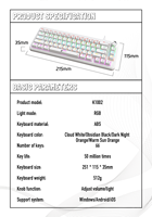 Clavier mécanique filaire K1002, 66 touches, disposition 65 % avec bouton rotatif, touches RGB en ABS, 26 touches anti-ghosting pour les joueurs PC