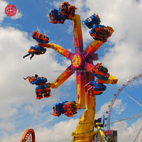 Atracción de Parque de Atracciones para Adultos: Juego de Columpio Péndulo Giratorio Grande de 360 Grados, Emocionante, con Diseño de Frisbee y Martillo, Estilo Happy Hot Wheels
