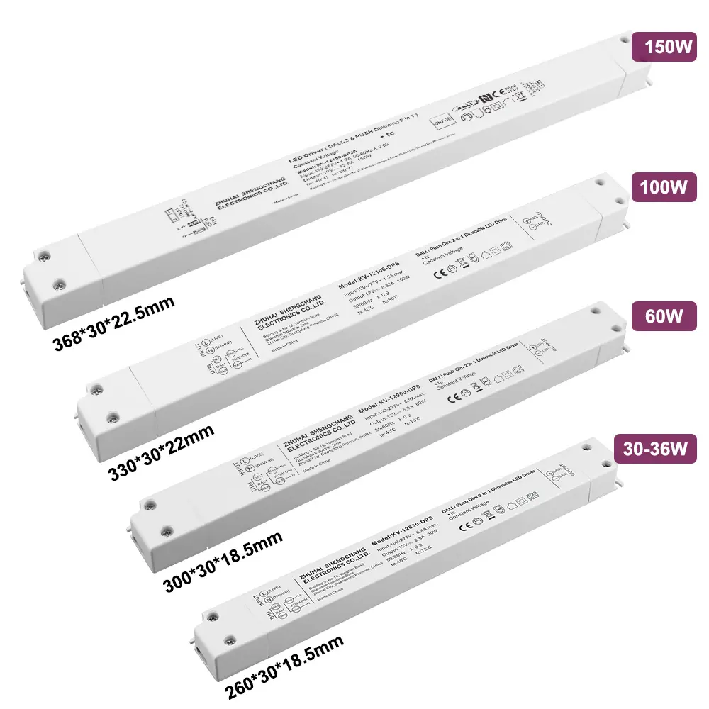 Bande de LED alimentation triac 100w 24v profil lumière dimmable led pilotes alimentation pour miroir lumières