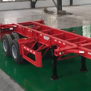 Semi-remorque châssis acier haute qualité 20ft 40ft 2 essieux grande capacité suspension mécanique/pneumatique – Nouveaux semi-remorques poids lourds - Product Image 1