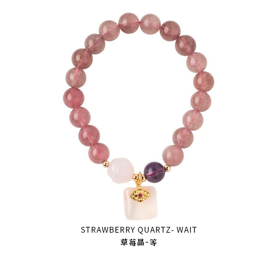 22 bracelet-agate cristal fraise naturelle