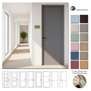 Puerta Insonorizada de Madera Maciza Compuesta con Triple Sellado Tipo T para Hotel, 55dB, Pintura Ecológica a Base de Agua, Tamaño y Forma Personalizados, <span class=keywords><strong>Vista</strong></span> al Lago - Product Image 1