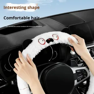 Chevrolet Audi Dodge Compatible couverture de <span class=keywords><strong>volant</strong></span> de voiture 4 rayons Style d'affaires en cuir véritable hiver Protection chaude anti-dérapant - Product Image 1