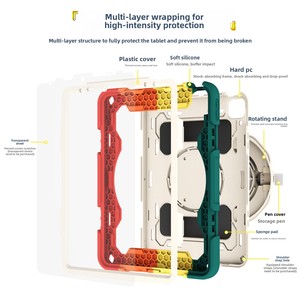 Étui pour tablette enfant pour <span class=keywords><strong>huawei</strong></span> <span class=keywords><strong>Mate</strong></span> Pad air 12 pouces 2024 Matepad 12X double protection en silicone PC avec support de dragonne couverture arrière - Product Image 3