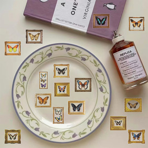 50 Uds. Etiquetas adhesivas de mariposa Retro PET transparentes troqueladas personalizadas <span class=keywords><strong>autoadhesivas</strong></span> e impermeables de PE transparente con Adhesivo de silicona - Product Image 4