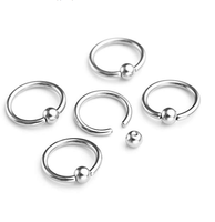 Lots assortis de bijoux de corps en acier inoxydable et zircon, pour piercings barbell, nombril, lèvre, nez, oreille, langue, sourcil, téton, vente en gros