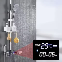 Ensemble de douche thermostatique à commande unique avec affichage numérique LED en laiton de haute qualité pour salles de bain d'hôtel