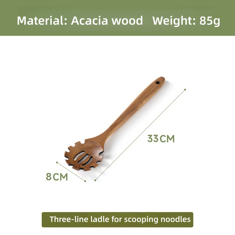 Colador de fideos de tres líneas estilo J color madera