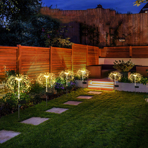 Fábrica de China al aire libre Ip65 impermeable jardín césped Navidad luces solares Led fuegos artificiales lámpara Solar - Product Image 3