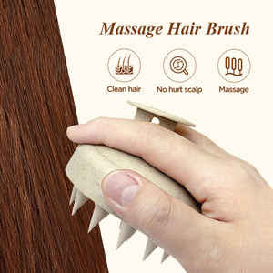 Spazzola per Shampoo Personalizzata con Logo Privato, Ecologica, Naturale, in Paglia di Grano, con Setole in Silicone per Massaggio del Cuoio Capelluto - Product Image 6