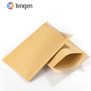 Tengen Supply Custom Printed Courier Bag Environmental Self Adhesive Mailing Corrugated Envelope Kraft Paper Customized Yellow