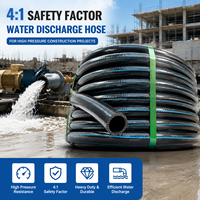 Tuyau de refoulement d'eau à facteur de sécurité 4:1 pour projets de construction haute pression