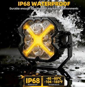 6 inç kare X serisi LED ışık sol/sağ yan süper parlak yan spot su geçirmez spot evrensel lamba konut 2 adet - Product Image 2