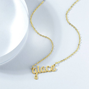 Collar de plata de ley 925 con diseño clásico, Collar personalizado con nombre, regalo de boda, fiesta - Product Image 2