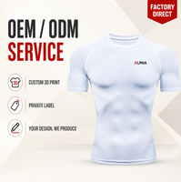 T-shirt de compression pour homme à imprimé 3D ALPHA, séchage rapide, en polyester et soie de lait, pour fitness et gym, manches courtes