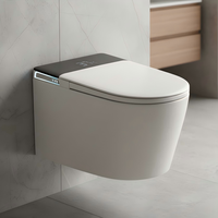 Toilette intelligente moderne avec affichage numérique, eau chaude instantanée, toilette murale intelligente pour les constructions de résidences en hauteur