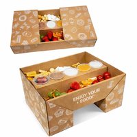 Dhpfactory Vente en gros Boîte à rabat en papier de qualité alimentaire, colorée, pour chocolats, pique-nique, traiteur, plateau de présentation, portable