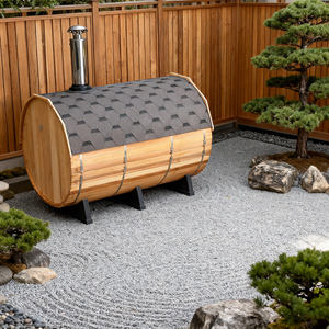 ไม้ซีดาร์สีแดงสำหรับ2-6คนมีฟังก์ชั่นอบไอน้ำแบบอุ่นถังซาวน่ากลางแจ้งพร้อมเตาใช้ได้ในแคนาดา - Product Image 1