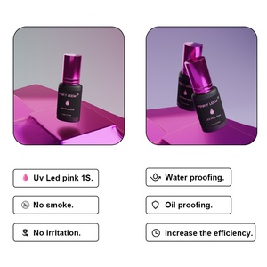 Pinky Leem Hot Selling Faux Cils Pink 1 Sec Eye Lash Glue UV Pink Blue Clear Purple Eyelash Extension Glue Adhesive - Product Image 3