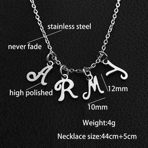Corea KPOP BTS <span class=keywords><strong>A</strong></span>.R.<span class=keywords><strong>M</strong></span>.Y Collares pendientes, joyerí<span class=keywords><strong>a</strong></span> de acero inoxidable de moda Collar de letras del EJÉRCITO DE EE. UU. / - Product Image 6