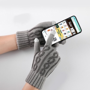 <span class=keywords><strong>2025</strong></span> Mới Đến Mùa Thu Mùa Đông Giản Dị Jacquard Dệt Kim Màn Hình Cảm Ứng Găng Tay Lông Cừu Lót Dày Găng Tay Ấm Áp - Product Image 3