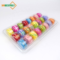 24 boîtes de présentation en plastique PET transparent pour macarons, biscuits, baklavas et autres friandises