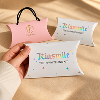 Perruque logo personnalisé avec poignée de ruban, boîte d'oreiller en papier laminé brillante, emballage de mèches, logo personnalisé, pièces