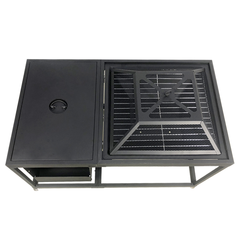 New rectangular fire pit table firewood savings outdoor heating yard party