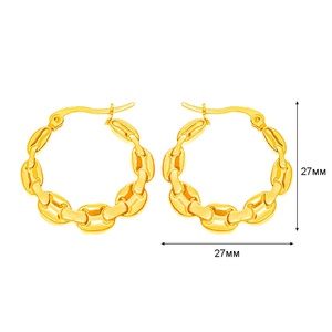 Retro Style Women's Stainless Steel Jewelry Bamboo Earrings with 18k Gold Plated <b>Titanium</b> U-Shaped Buckle Fashion Jewelry - Product Image 6