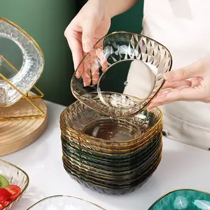 호텔 레스토랑 손으로 그린 일본식 가정용 도자기 식기 세트 도자기 접시 & 유리 식기 아래 접시