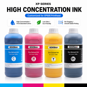 Encre éco-solvant GOOSAM Premium haute concentration, personnalisée pour tête d'impression XP600, impression robuste pour panneaux publicitaires et enseignes. - Product Image 1