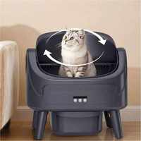 Bac à litière pour chat intelligent de 65 L, entièrement fermé, écologique, facile à nettoyer, nettoyage automatique, contrôle des odeurs, stable sur quatre pieds, 10 kg