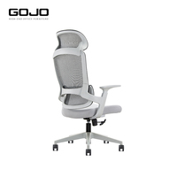 Chaise de bureau ergonomique moderne à dossier haut en maille avec appui-tête et accoudoirs réglables, pivotante, pour ordinateur