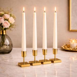Modern White Paraffin Wax Taper <b>Candle</b> Set-Smokeless for Valentine's Day & Ramadan Balcony Decor with Lanterns and Fairy Lights - Product Image 2