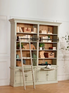 Kệ sách kết hợp thang gỗ nguyên khối cao cấp phong cách hiện đại Mỹ cho phòng khách căn hộ - Product Image 4