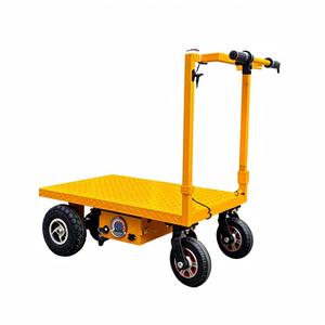 Carretilla Eléctrica Plegable Amarilla de 650W con Plataforma de Acero de Cuatro Ruedas para Uso Industrial - Product Image 1