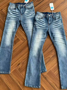 Jeans pour hommes en denim coupe décontractée avec détails effilochés, vente en gros - Product Image 3