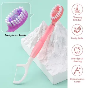 Cepillo de dientes portátil desechable con cepillos de dientes de cuentas refrescantes Mini cepillos de dientes de viaje 5 en 1 prepegados para viajes - Product Image 6