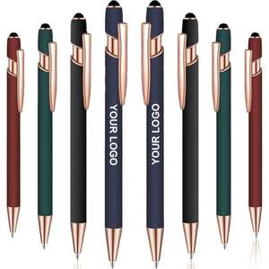 Lápiz Táctil Multifuncional 2 en 1 con Logotipo Personalizado, Bolígrafos Metálicos con Punta de Bola y Detalles en Oro Rosa - Product Image 1